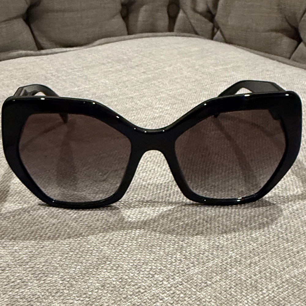 Prada Black Hexagon Oversized Sunglasses
